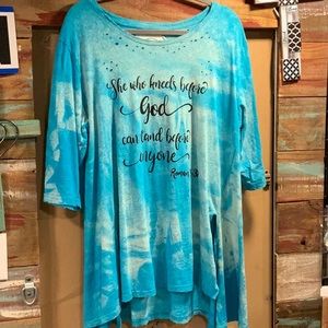 Turquoise splatter T-shirt